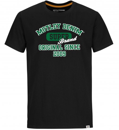 Motley Denim Exeter T-shirt Green on Black - T-shirts - T-shirts Homme Grande Taille