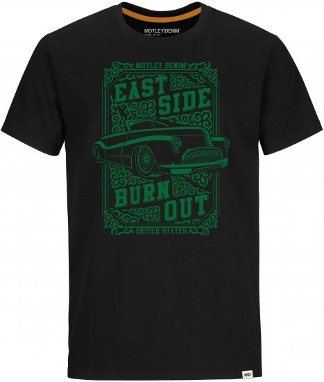 Motley Denim FILEY T-shirt Black - T-shirts - T-shirts Homme Grande Taille