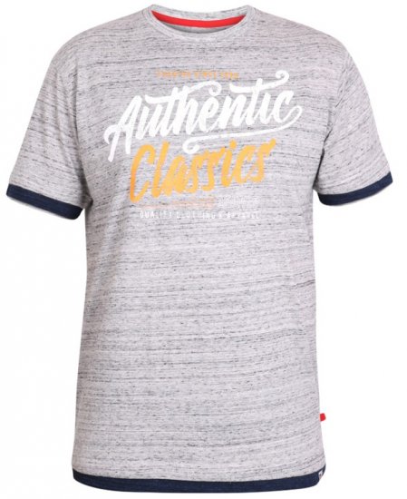 D555 Finn T-shirt Grey - T-shirts - T-shirts Homme Grande Taille