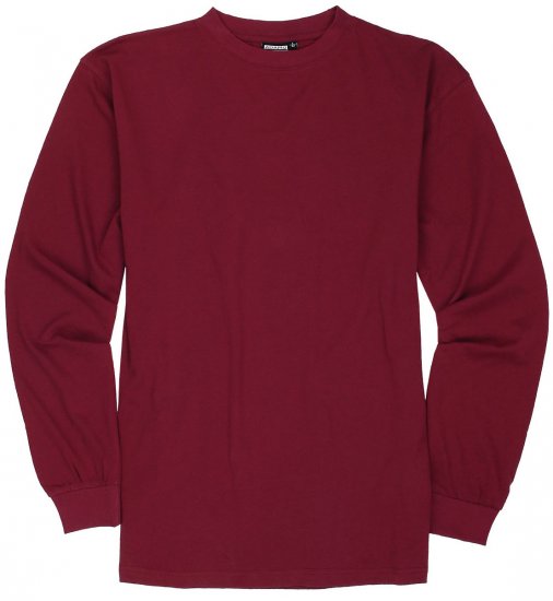 Adamo Floyd Comfort fit Long sleeve T-shirt Burgundy - T-shirts - T-shirts Homme Grande Taille