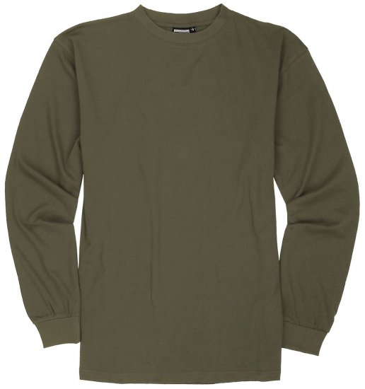 Adamo Floyd Comfort fit Long sleeve T-shirt Khaki - T-shirts - T-shirts Homme Grande Taille