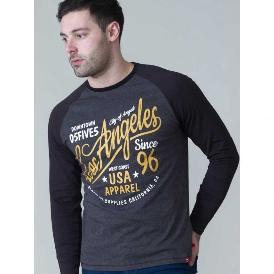 D555 Neill Long Sleeve T-shirt Black - T-shirts - T-shirts Homme Grande Taille