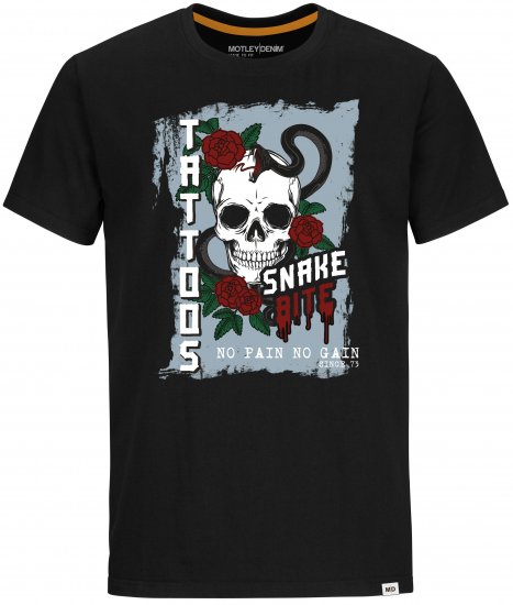 Motley Denim Franklin T-shirt Black - T-shirts - T-shirts Homme Grande Taille