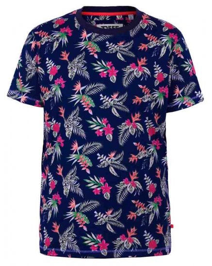 D555 Fraser Hawaiian Print Crew Neck T-Shirt - T-shirts - T-shirts Homme Grande Taille