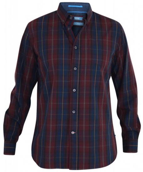 D555 Grady Long Sleeve Check Shirt - Chemises - Chemises Grandes Tailles Hommes