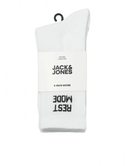 Jack & Jones Power Statements Chaussettes de tennis Blanc lot de 3 - Sous-vêtements & bain - Sous-vêtements Grande Taille
