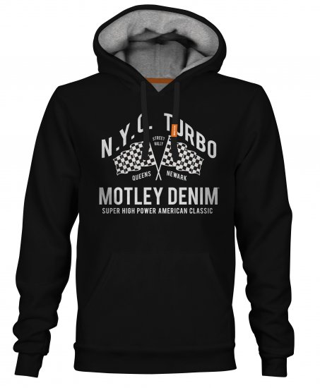 Motley Denim Halifax Hoodie Black - Sweatshirts & hoodies - Sweatshirts/Hoodies grande taille homme