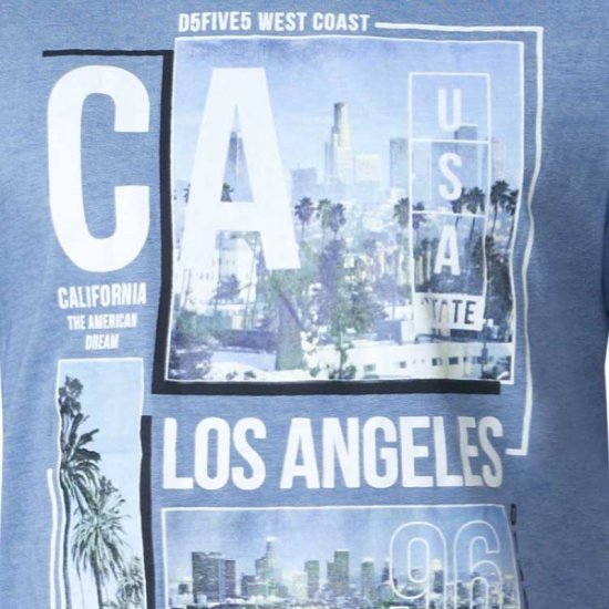 D555 Howie Fine Stripe T-shirt Blue - T-shirts - T-shirts Homme Grande Taille