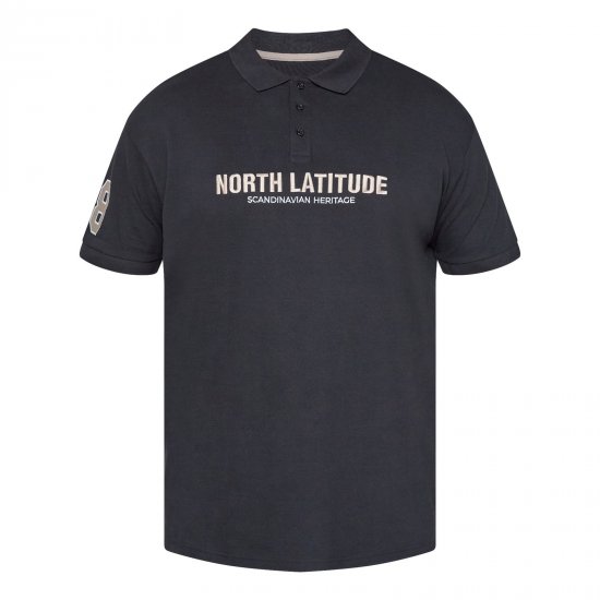 North Latitude Logo Polo Noir - Polos - Polos homme grande taille