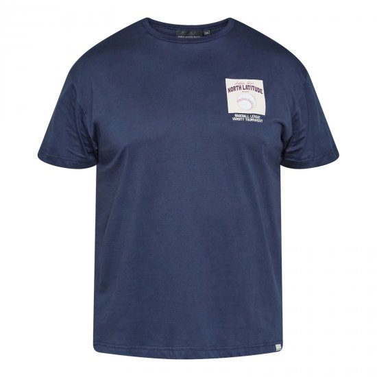 North Latitude T-Shirt With Print Bleu marine - T-shirts - T-shirts Homme Grande Taille