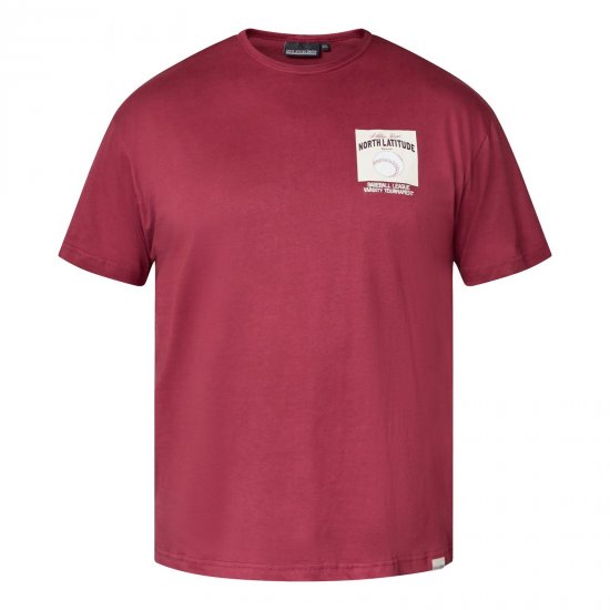 North Latitude T-Shirt With Print Rouge - T-shirts - T-shirts Homme Grande Taille