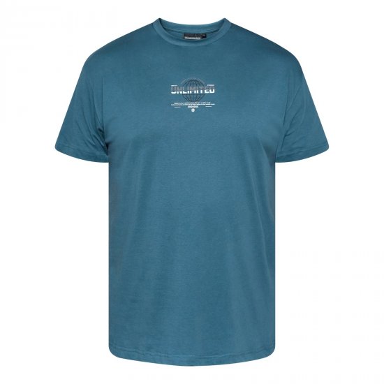 North Latitude T-Shirt With Print Bleu - T-shirts - T-shirts Homme Grande Taille