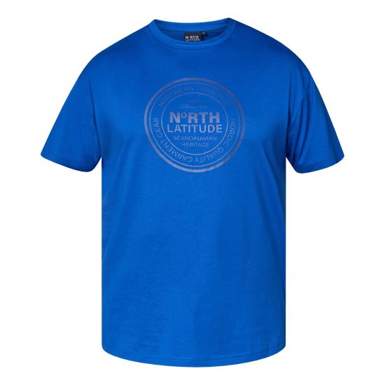 North Latitude T-Shirt Bleu - T-shirts - T-shirts Homme Grande Taille