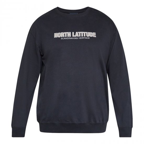 North Latitude Crewneck Sweatshirt Noir - Sweatshirts & hoodies - Sweatshirts/Hoodies grande taille homme