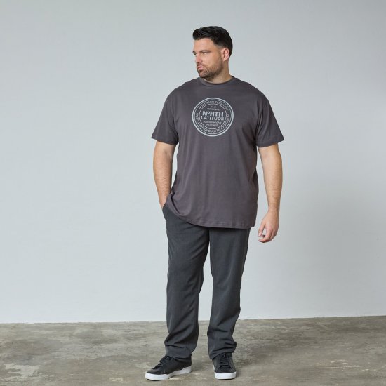 North Latitude T-Shirt Gris/Charcoal - TALL T-shirts - T-Shirts pour Hommes Grands