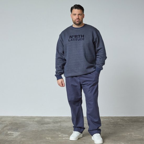 North Latitude Crewneck Logo Sweat Bleu marine - TALL sweatshirts - Sweats et hoodies TALL
