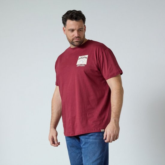 North Latitude T-Shirt With Print Rouge - T-shirts - T-shirts Homme Grande Taille