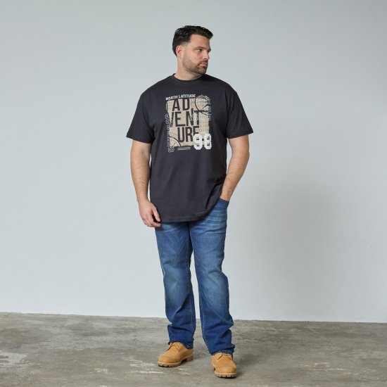 North Latitude Adventure 98 Graphic Tee Noir - TALL T-shirts - T-Shirts pour Hommes Grands