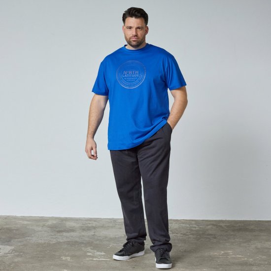 North Latitude T-Shirt Bleu - TALL T-shirts - T-Shirts pour Hommes Grands