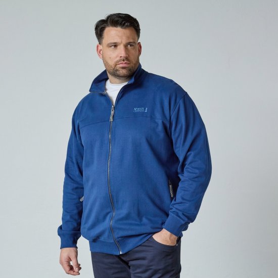 North Latitude Sweat Cardigan Bleu - Sweatshirts & hoodies - Sweatshirts/Hoodies grande taille homme