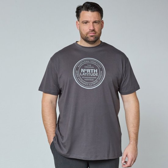 North Latitude T-Shirt Gris/Charcoal - T-shirts - T-shirts Homme Grande Taille