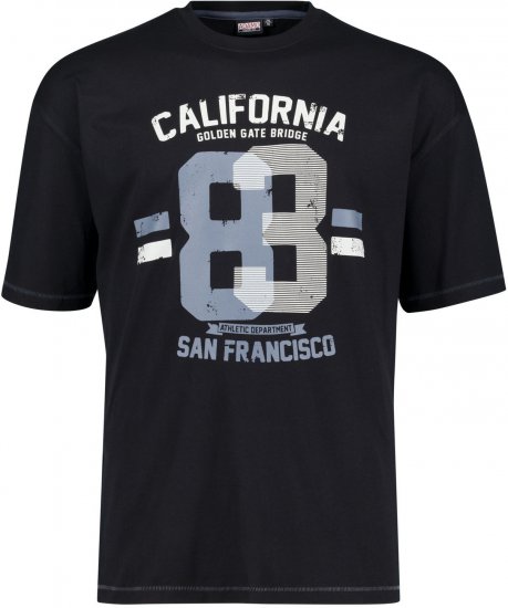 Adamo Golden Gate Comfort Fit Printed T-shirt Black - T-shirts - T-shirts Homme Grande Taille