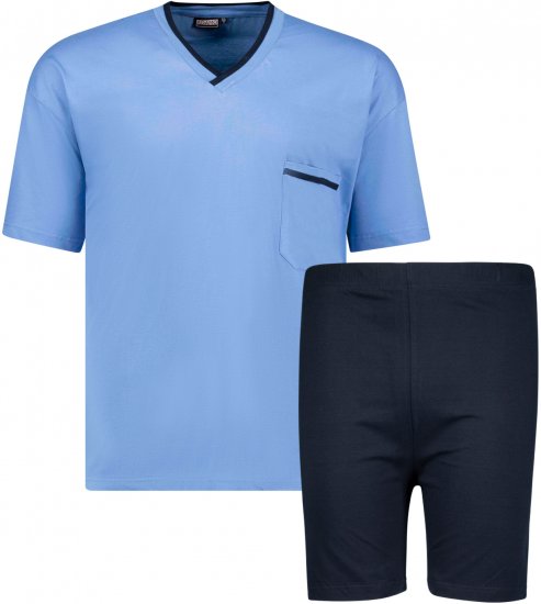 Adamo Ben Short sleeve Pyjama Light Blue - Sous-vêtements & Bain - Sous-vêtements Grande Taille