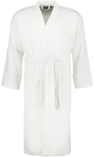 Adamo Jadon Waffelpiqué Bathrobe White - Sous-vêtements & bain - Sous-vêtements Grande Taille