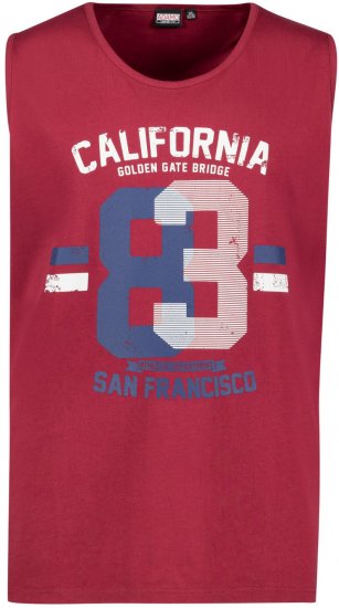 Adamo Golden Gate Comfort Fit Printed Tank-top Burgundy - T-shirts - T-shirts Homme Grande Taille