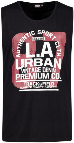 Adamo Urban Comfort Fit Printed Tank-top Black - T-shirts - T-shirts Homme Grande Taille