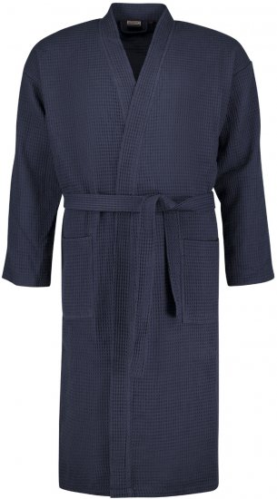 Adamo Jadon Waffelpiqué Bathrobe Navy - Sous-vêtements & bain - Sous-vêtements Grande Taille