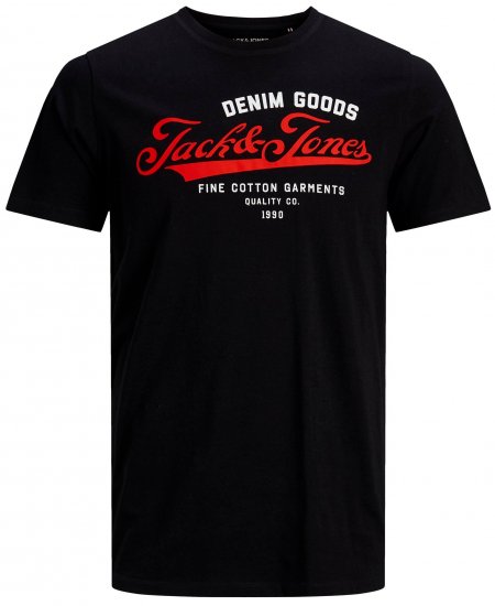 Jack & Jones Elogo T-Shirt Black - T-shirts - T-shirts Homme Grande Taille