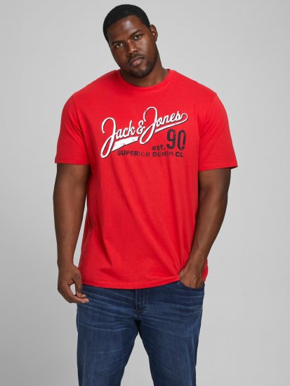 Jack & Jones Elogo T-Shirt True Red - T-shirts - T-shirts Homme Grande Taille
