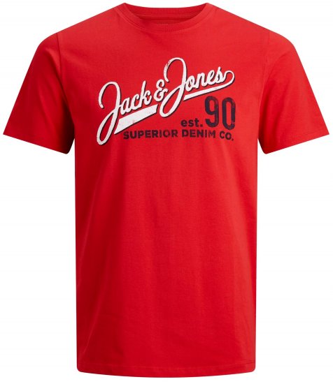Jack & Jones Elogo T-Shirt True Red - T-shirts - T-shirts Homme Grande Taille