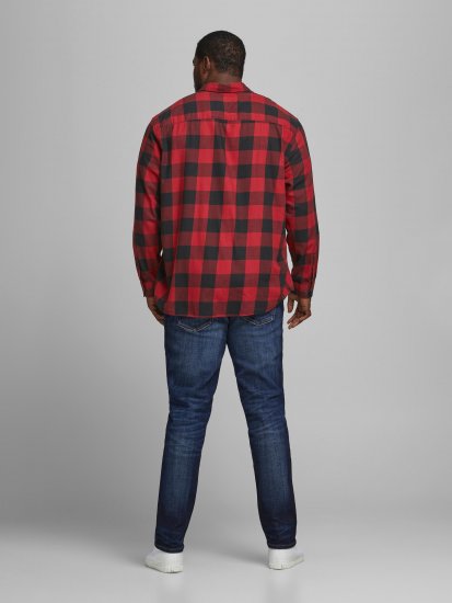 Jack & Jones Gingham Shirt L/S Brick Red - Chemises - Chemises Grandes Tailles Hommes