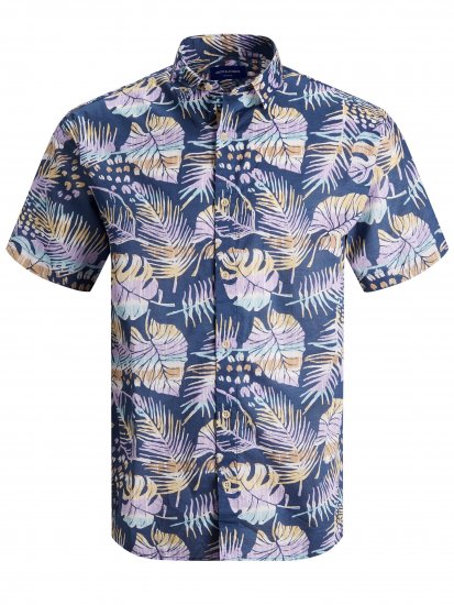 Jack & Jones Hazy S/S Shirts Ensign Blue - Chemises - Chemises Grandes Tailles Hommes