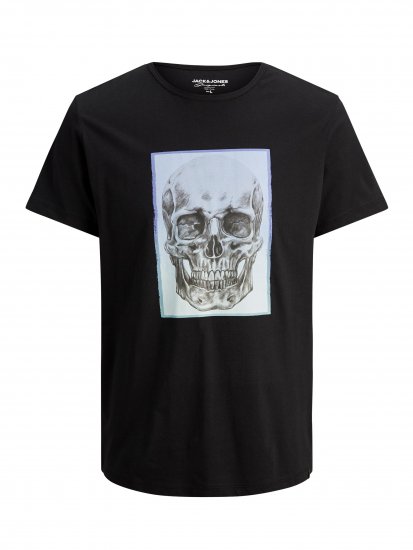 Jack & Jones Gradskull T-Shirt Black - T-shirts - T-shirts Homme Grande Taille