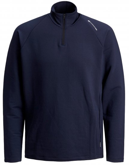 Jack & Jones Running Half Zip Sweat Navy - Sweatshirts & hoodies - Sweatshirts/Hoodies grande taille homme
