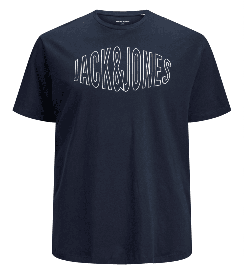 Jack & Jones Preston Crew Neck T-Shirt Navy - T-shirts - T-shirts Homme Grande Taille