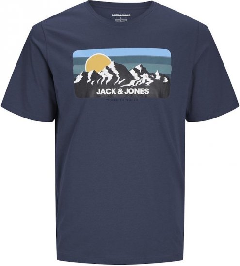 Jack & Jones PEAK T-Shirt Navy Blazer - T-shirts - T-shirts Homme Grande Taille