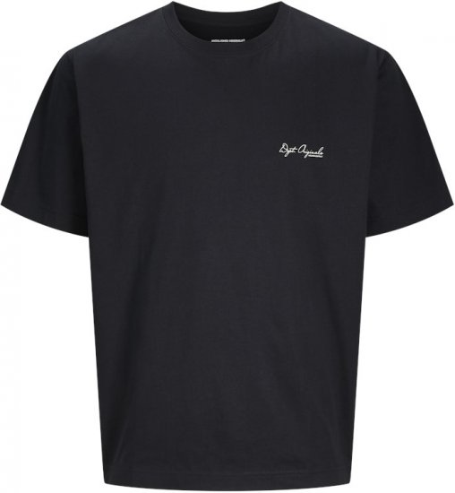 Jack & Jones Lington Back And Front Print Crew Neck T-Shirt Black - T-shirts - T-shirts Homme Grande Taille