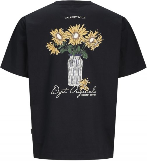 Jack & Jones Lington Back And Front Print Crew Neck T-Shirt Black - T-shirts - T-shirts Homme Grande Taille
