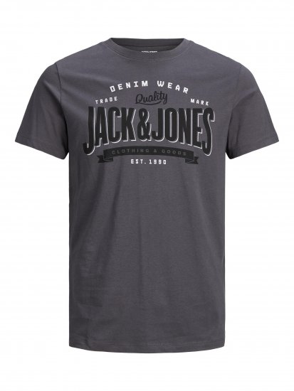 Jack & Jones JJELOGO TEE Gray - T-shirts - T-shirts Homme Grande Taille
