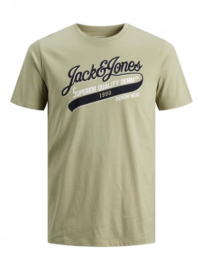 Jack & Jones JJELOGO TEE Light Green - T-shirts - T-shirts Homme Grande Taille