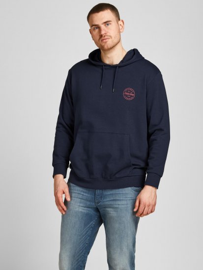 Jack & Jones JJESHARK SWEAT Hoodie Navy - Sweatshirts & hoodies - Sweatshirts/Hoodies grande taille homme