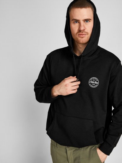 Jack & Jones JJESHARK SWEAT Hoodie Black - Sweatshirts & hoodies - Sweatshirts/Hoodies grande taille homme