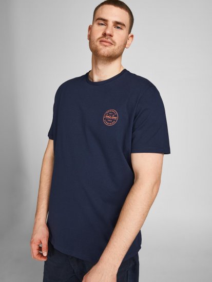 Jack & Jones JJESHARK TEE Navy - T-shirts - T-shirts Homme Grande Taille