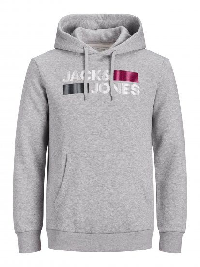 Jack & Jones JJECORP Hoodie Light Gray - Sweatshirts & Hoodies - Sweatshirts/Hoodies grande taille homme