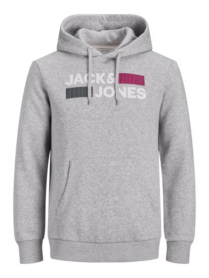Jack & Jones CORP LOGO Hoodie Light Gray - Sweatshirts & hoodies - Sweatshirts/Hoodies grande taille homme