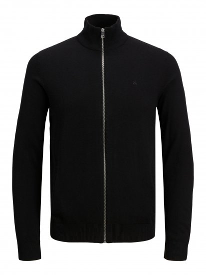 Jack & Jones JJEMIL Knit Turtle Zip Cardigan Black - Sweatshirts & hoodies - Sweatshirts/Hoodies grande taille homme